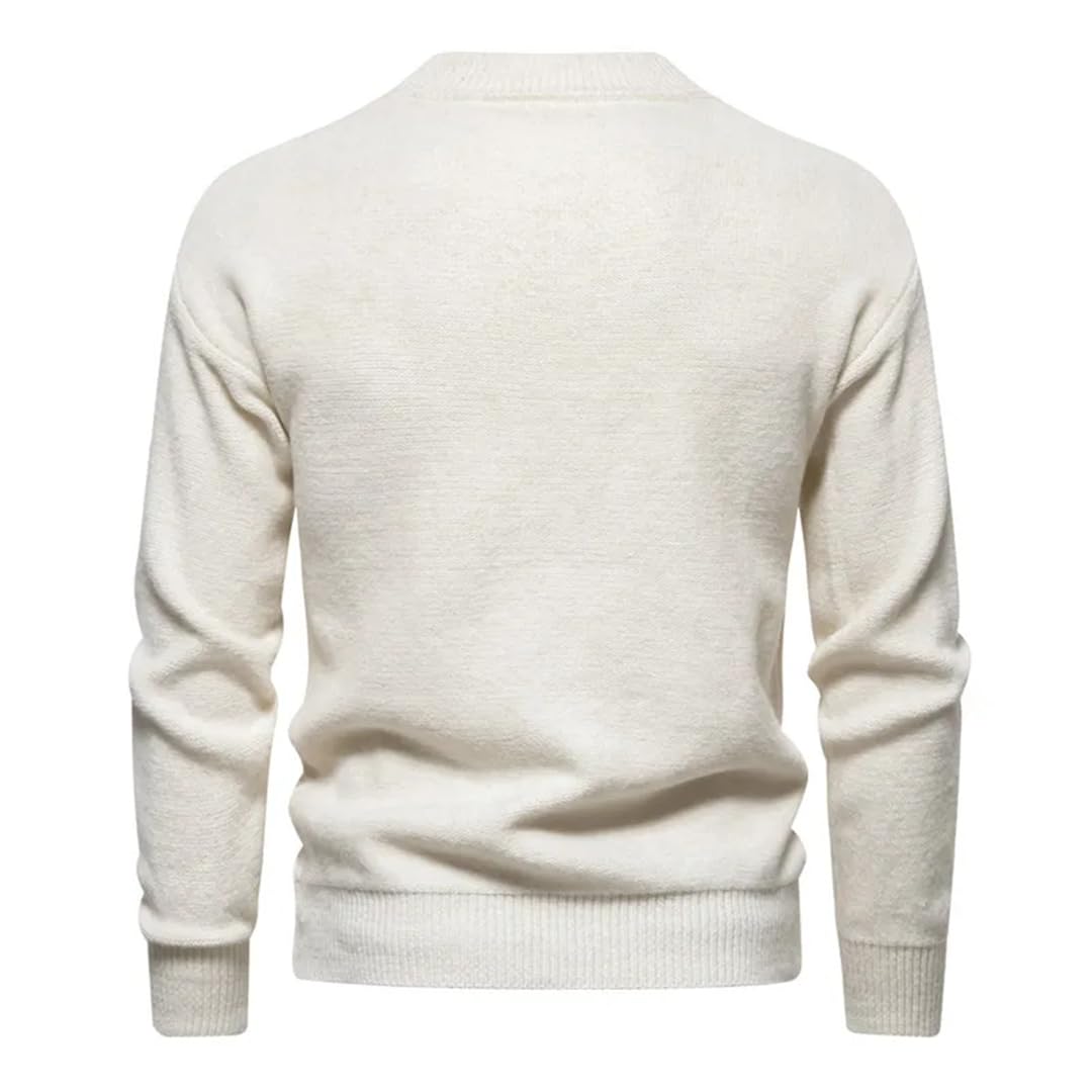 Pull décontracté à col montant en tricot torsadé pour homme - Pull solide épais et chaud
