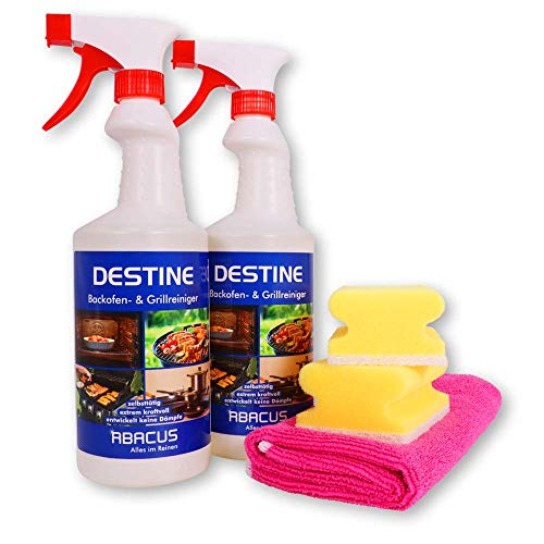 2x 750 ml Destine Backofen- und Grillreiniger mit Tuch & Schwämmen (7397)