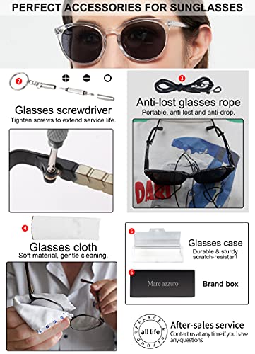 Image of MARE AZZURO Round Bifocal Reading Sunglasses Women Large Outdoor Readers 1.0 1.5 2.0 2.5 3.0 3.5 (Transparent, 1.50)