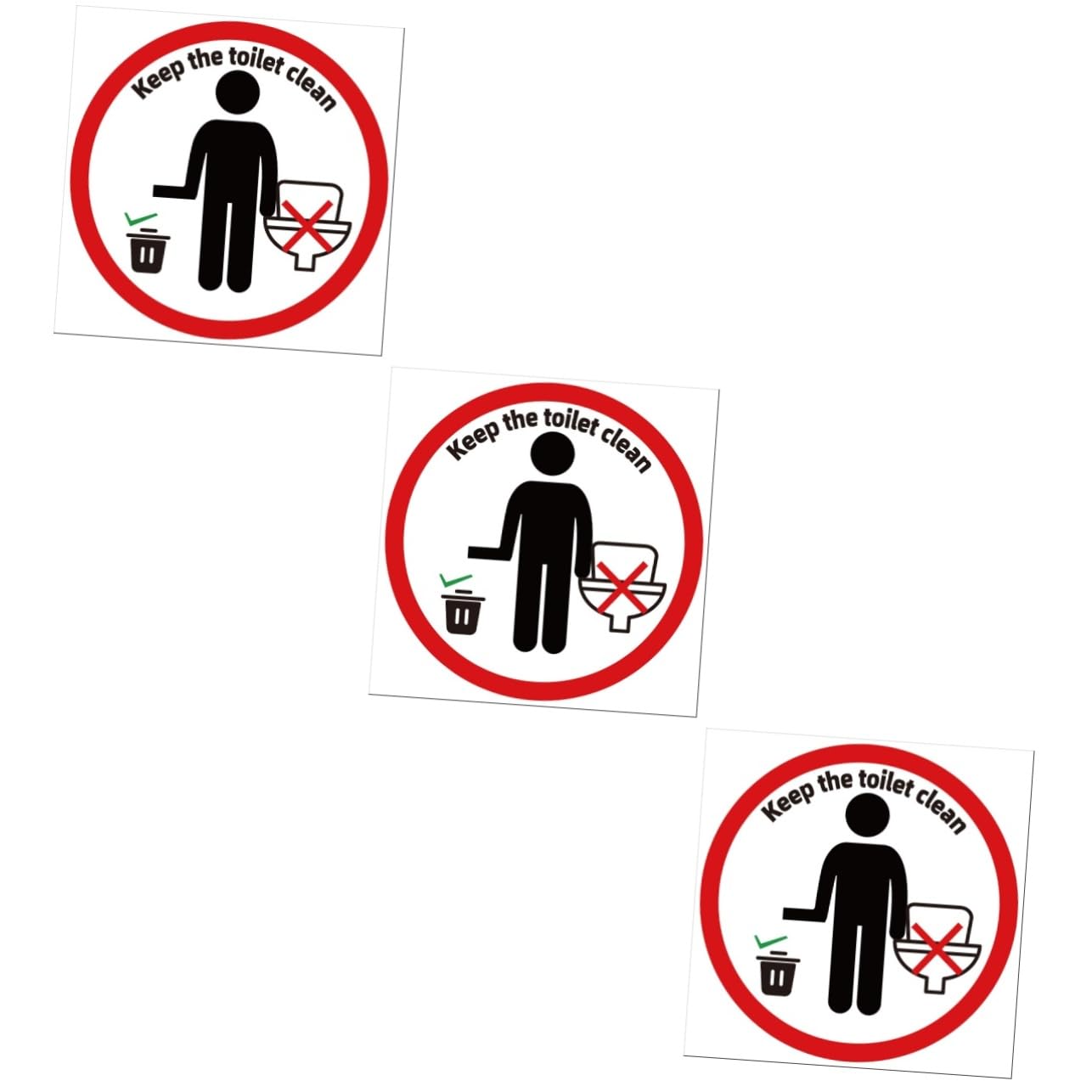 Etiqueta engomada del inodoro PRETYZOOM de 3 piezas y vinilos decorativos de pared para baño