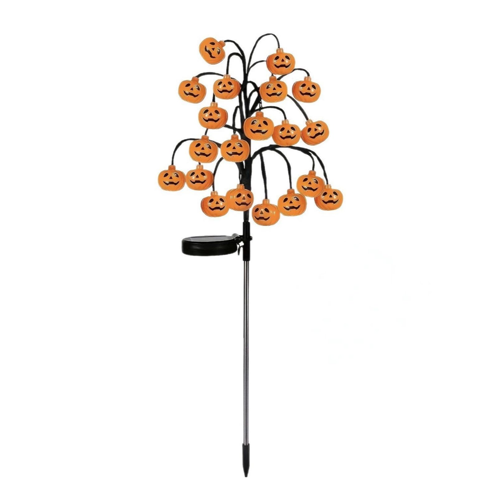 Solar Lamp Outdoor Waterproofing Halloween Pumpkin Light for Outdoor Thanksgiving Decorations LED Orange Pumpkin Swinging Light for Garden Decoration Yard and Party