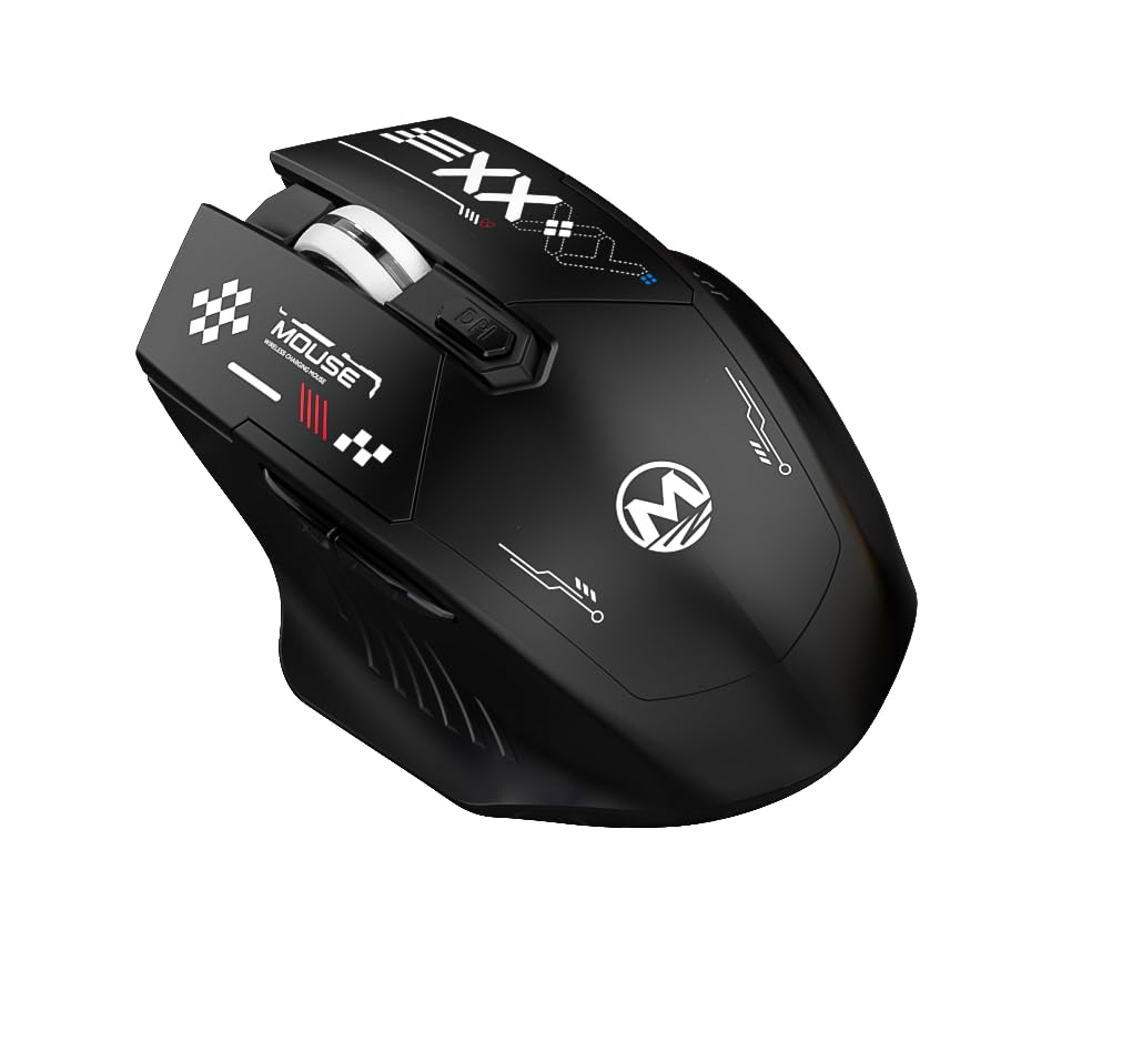 Wireless Bluetooth Dual-Mode Mouse - Ergonomic Right-Handed Design, USB Unifying Receiver, and 2.4GHz Reliable Connection - Works for Computers and Laptops - Far Quieter Clicks Than Most Mice,Black