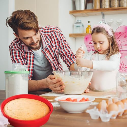 2pcs Reusable Round Cake Baking Tray, 20cm/8inch Silicone Cake Moulds for Air Fryer, Multi-Function Cake Tins Baking Pan, Non-Stick Silicone Bread Pan Set, Suitable for Cake, Bread, Pizza - Image 5