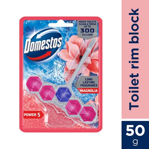 Image of Domestos Toilet Cleaner - Pink Magnolia | Floral Fragrance | Germ-Kill & Stain Removal | 50ML