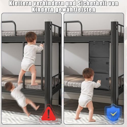 agctrler Etagenbett Leiterabdeckung, 600D-Oxford Hochbett Leiter Schutz, Faltbares Etagenbett Leiterpolster mit Verstellbaren Schnallen, Verhindern Sie Klettern für Kinder