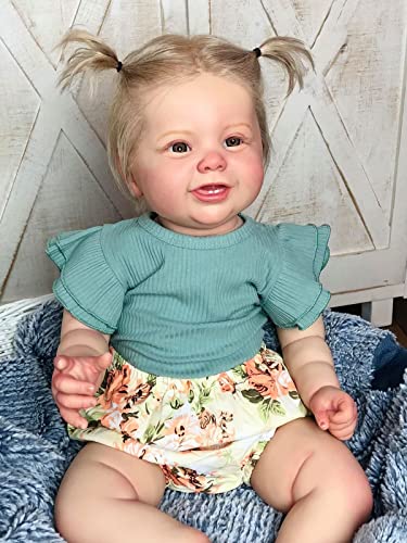 Muñeca bebé reborn realista 24 pulgadas silicona y tela miniatura 2