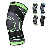 ZJMQJ Knee Sleeve, Professional Knee Brace with Removable Adjustable Straps, Premium Compression Support for Arthritis Pain, Running Safety, Cross Fitness Training, Men's/Women's - Single(Large)