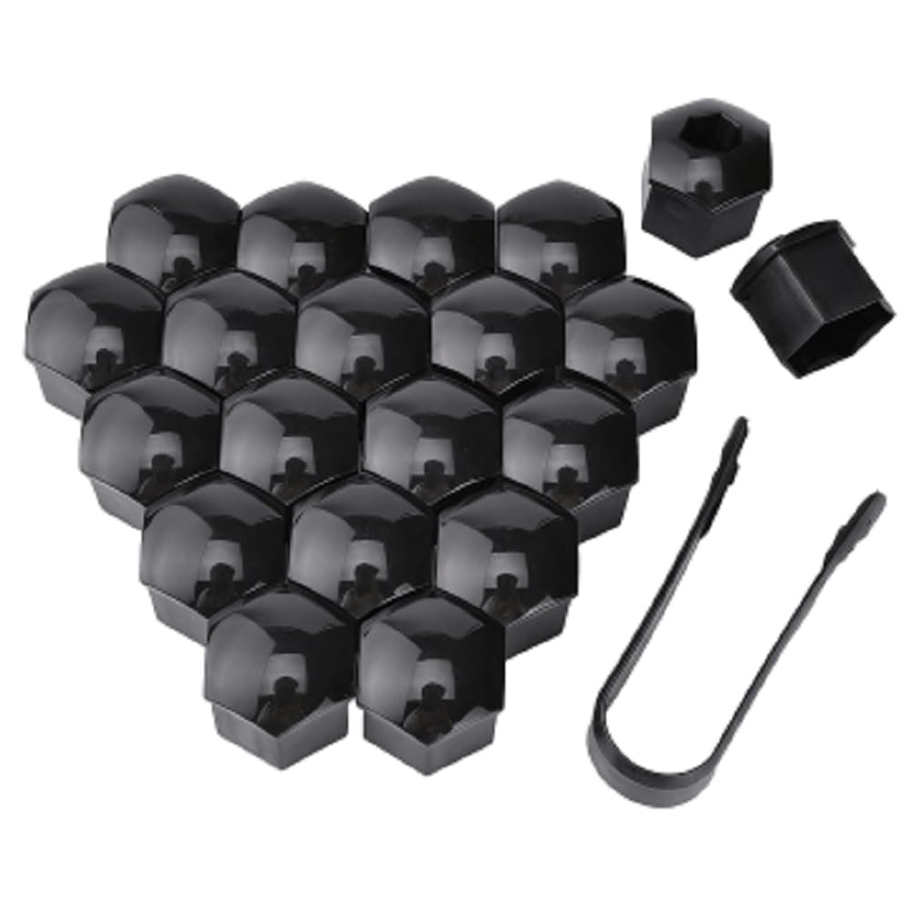 20 Pcs Black Plastic Wheel Nut Covers for Land Rover Range Rover Velar 2017-2023 2024, Hexagonal Bolt Nut Protection Caps Easy To Install (17mm)