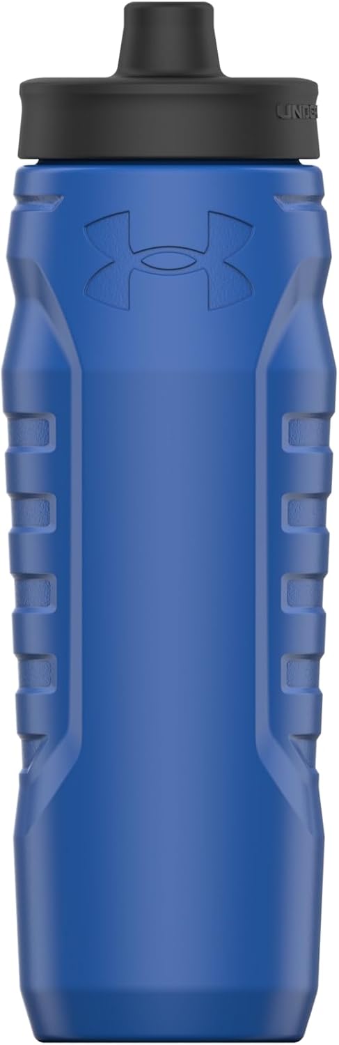 Under Armour Squeeze Water Bottles, 32 oz Water Bottles, Sideline Sports Water Bottle with Quick-Shot Lid, Quick & Easy Hydration, Gym Water Bottles, Squeeze Bottle, 1 32oz Bottle