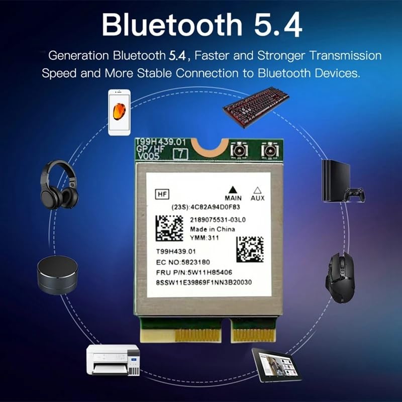 MT7927 Tarjeta WiFi Card Gigabit WiFi7 MT7927 9220M Wireless Network WiFi Card Bt 5.4 Tri-Band 2.4G/5G/6G Adaptador(MT7927 8DBsma) miniatura 6