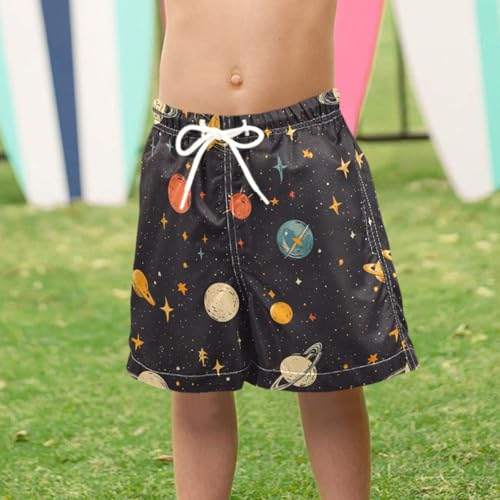 Pigsaly Boys' Swim Board Shorts Outer Space Starry Planet Boy's Swim Trunks Kids Swimwear XS Multicolor 6