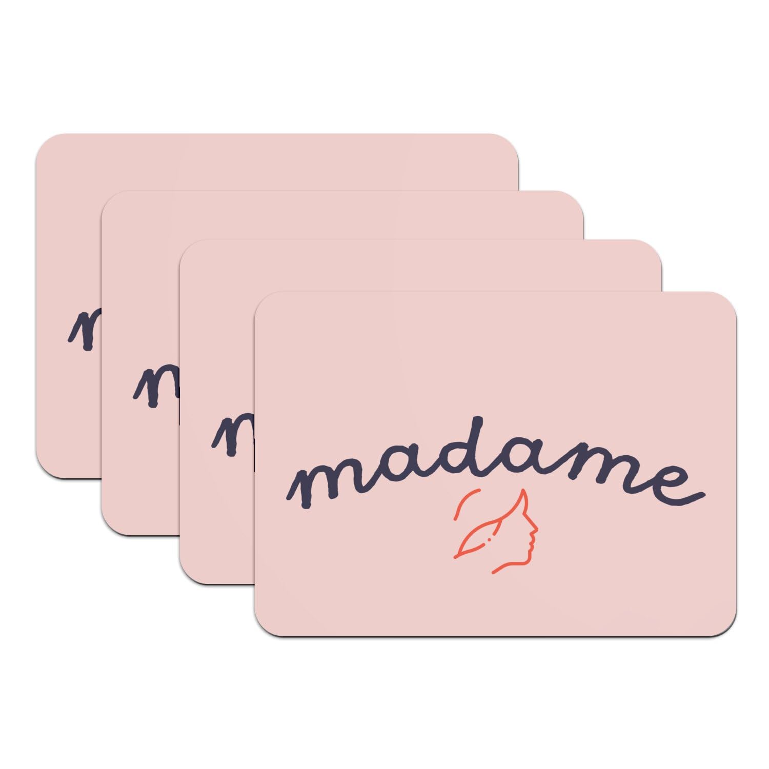 Sets de table rose caoutchouc Madame France Marianne grand format