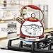 Tea Kettle, Stovetop Whistling Teapot, Stainless Steel, Red, 3.0-Quart