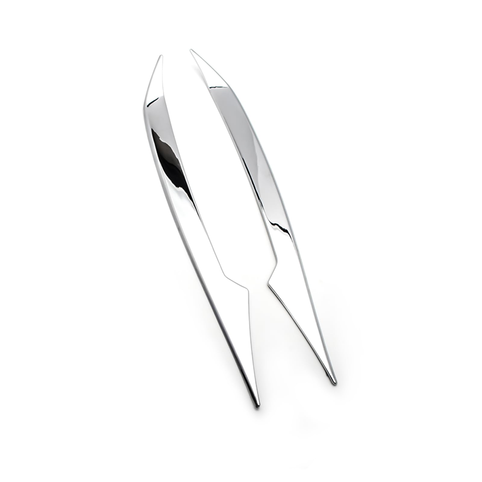 Xotic Tech Exterior Headlight Eyelid Eyebrow Frame Strip Cover Trim Chrome, Compatible with Toyota RAV4 2016-2018