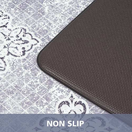 ASPMIZ Farmhouse Kitchen Rugs Sets of 2 Washable, Anti Fatigue Kitchen Mats for Floor, Vintage Kitchen Rug and Mat Non-slip, Thick Kitchen Rug Cushion Mat Boho, 18'' x 48'' + 18'' x 30'', Light Gray - Image 6