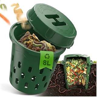 Biigdan composteur enterré 8 L en PVC vert compact