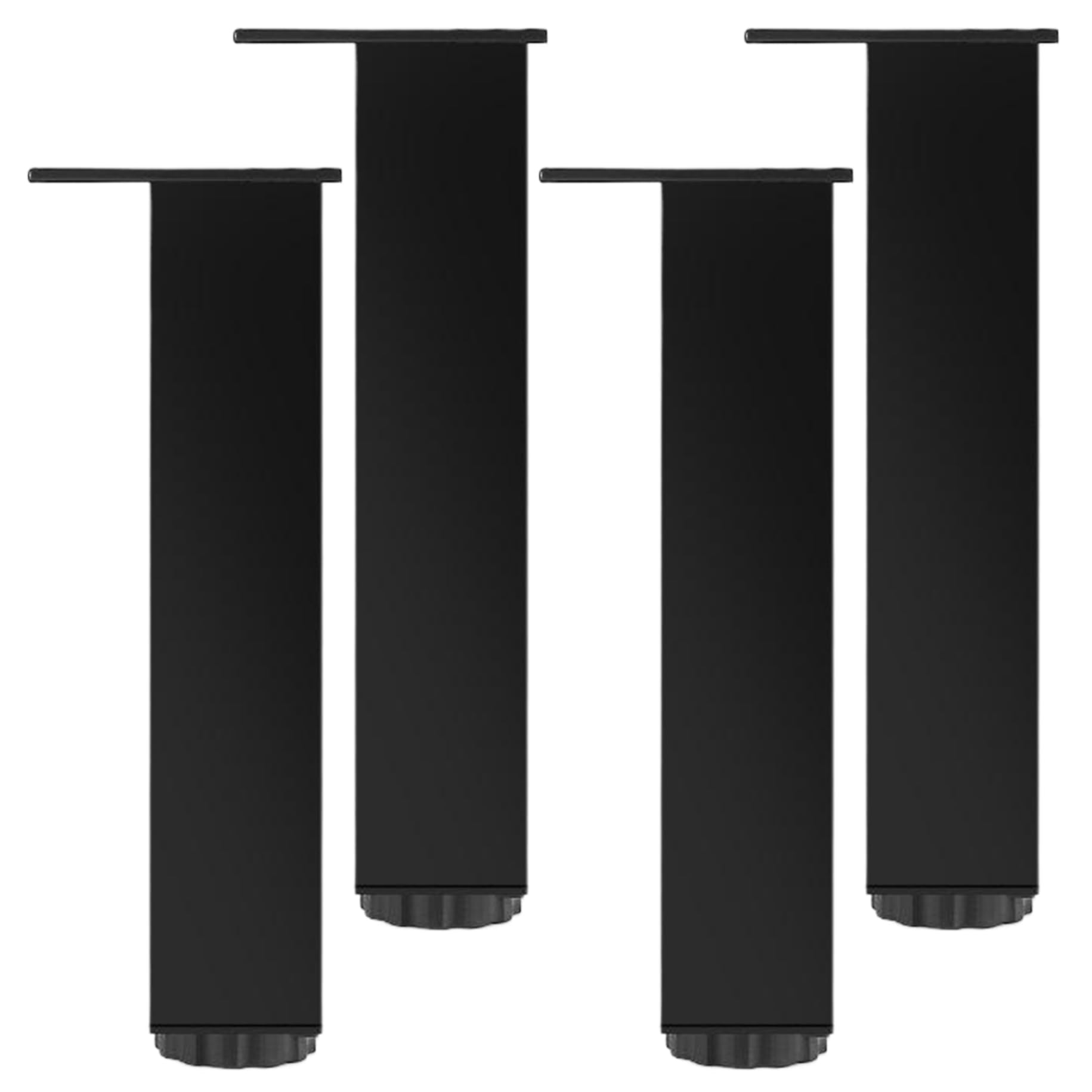 Patas de cama regulables y resistentes de aluminio negro para elevar tus muebles y sofás