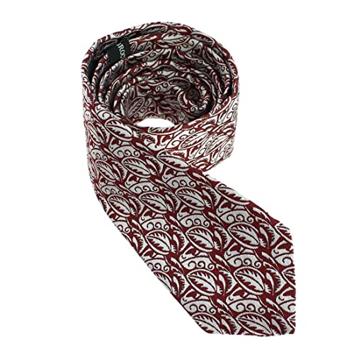 Cravate lyonnaise soie Dufy rouge argenté motif vagues made in France