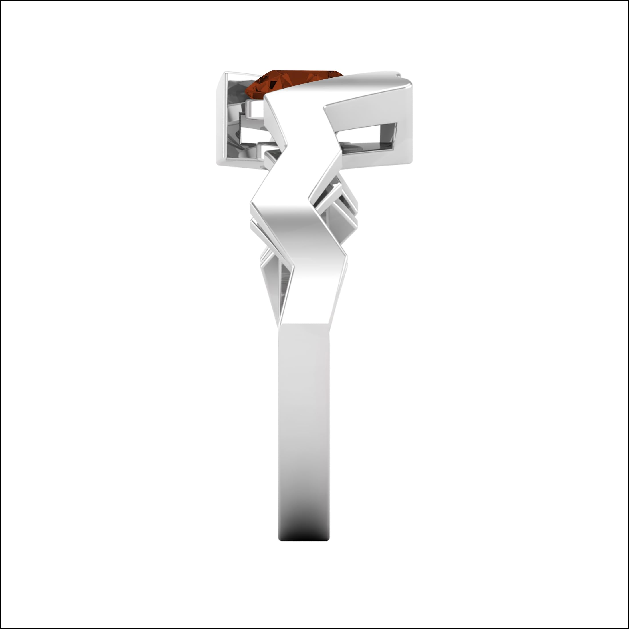 Dazzlingrock Collection Anillo de compromiso solitario en zigzag granate redondo de 5 mm para mujer en plata de ley 925