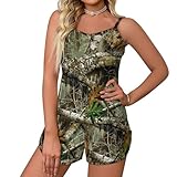 DSXSJQO Autumn Hunting Tree Camo Pattern Women's Satin Silk Pajamas 2pcs Set Top And Shorts Sleepwear XL