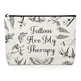Gevody Tattoo Artist Gifts for Women Tattoo Lover Makeup Bag Thank You Gifts for Her Tattooist Coworker Best Friend Tattooing Cosmetic Bag Christmas Birthday Present for Tattooer Travel Zipper Pouch