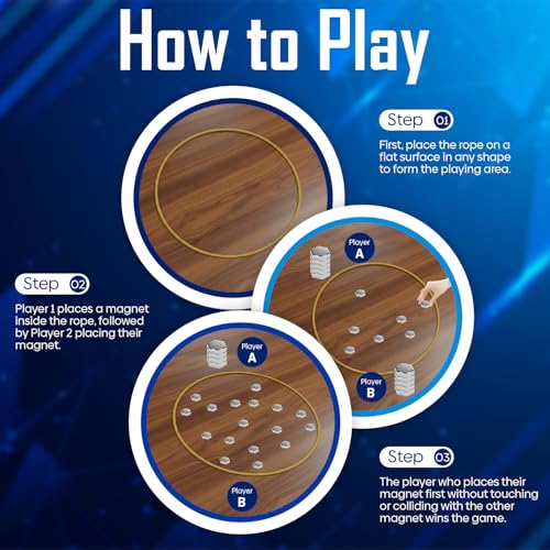 Magnetic Chess Game Board Games For Adults 20 Pcs - Black Magnet Fun Games For Adults - Travel Chess Set With String Enhance Logical Thinking Games For Party & Gathering & Family Fun - Image 2