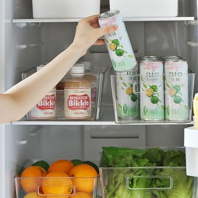 FreshSpace Plastic Pantry Organization and Storage Containers with Lids - Ideal for Kitchen Organization and Storage - Keep your Fridge, Refrigerator, and Cabinets Tidy and Organized, ST-021