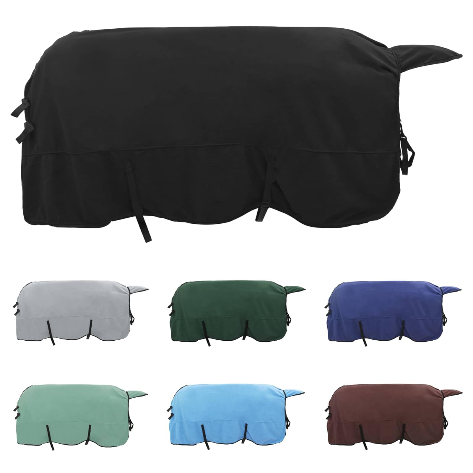 Gecheer Coperta Cavalli Invernale, Termica Impermeabile Traspirante Poliestere 175x193 cm, Coperta Equestre Regolabile Lavabile per Protezione Freddo umidità Scuderia Pascolo