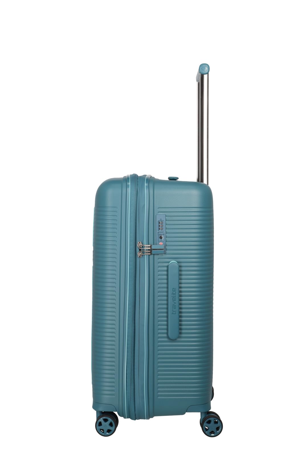 travelite Valigia rigida a 4 ruote media 74 L, valigia da baule, serie bagagli ROOMER, carrello rigido con piega ad espansione + serratura a combinazione TSA, 66 cm (senza bagagli ingombranti)