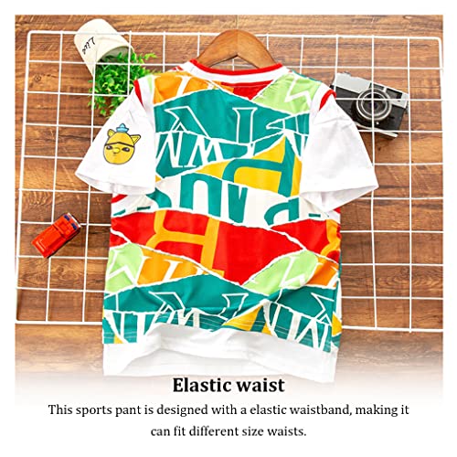 SUWIAKLALL Conjunto de camisetas de basquete infantil, shorts, blusas de ginástica, calças com cintu