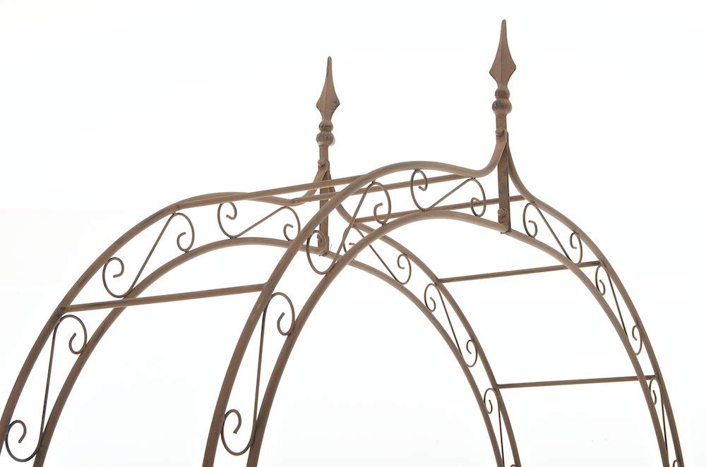 CLP Arcade De Jardin en Fer Forgé Lenz I Arche A Rosiers Robuste Et Stable I Support pour Plantes Grimpantes I Hauteur 264 cm, Couleur:Marron Antique