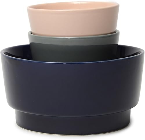 Miniatura 5 de Waggo Cuenco de cerámica pesada brillante para perros, comida y agua para perros, plato de cerámica para perros (grande, rosa)