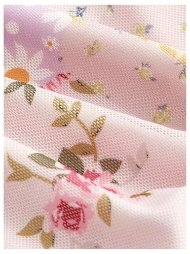 WDIRARA Girl's Boho Floral Print Strapless Mesh Tube Top Split Hem Sleeveless Bandeau Crop Tops4