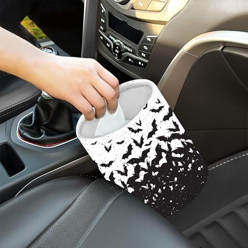 Image of Car Trash Bag Abstract Black Bat Waterproof Trash Small Car Can Portable Collapsible Car Garbage Can Hanging for Back Seat Floor or Hanging Headrest Car Decor Road Trip Essentials