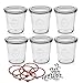 Weck Set di 6 Bicchieri Tumbler Coperchio, Anello di Tenuta e Morsetti, ciascuno da 290 ml, tonda, 6 unità
