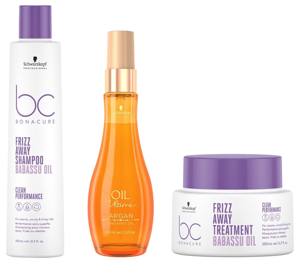 Schwarzkopf Professional Bonacure Frizz Away Shampoo, Treatment & Ultime Argan Finishing Oil - Review, Price and Buying Guide