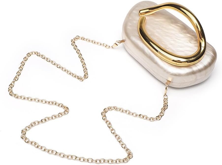 Acrylic Clutch Purse for Women Classic Round Acrylic Evening Handbag Vintage Metal Handlebars Bag for Wedding Party Prom - Image 5