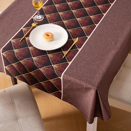 Image of HOKIPO Modern Grace Table Cloth for 6 Seater, 55x86 in, Imperial Diamond