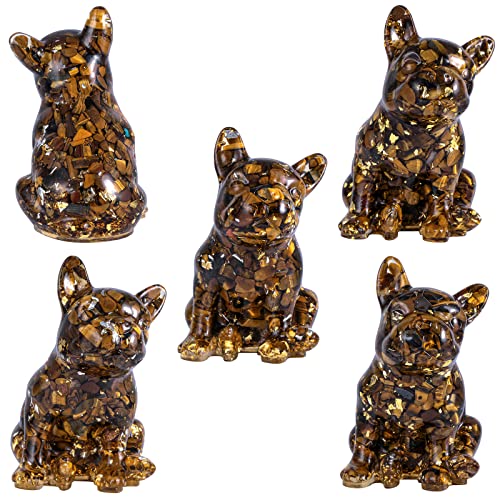 mookaitedecor 3 Inch Tiger’s Eye Crystals French Bulldog Dog Statue Ornament, Semi Precious Stone Dog Lover Gift - Image 4