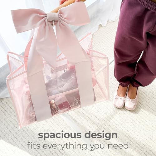 Case-Mate Pink Bow Jelly Tote - Lightweight Tote Bag with Phone Pouch for Women - Waterproof, Tip-Proof, Foldable & Washable - Handbag for Everyday Use, Travel, Pool & Vacation - Large Case-Mate Pink Bow Jelly Tote - Lightweight Tote Bag with Phone Pouch for Women - Waterproof, Tip-Proof, Foldable & Washable - Handbag for Everyday Use, Travel, Pool & Vacation - Large - Image 4