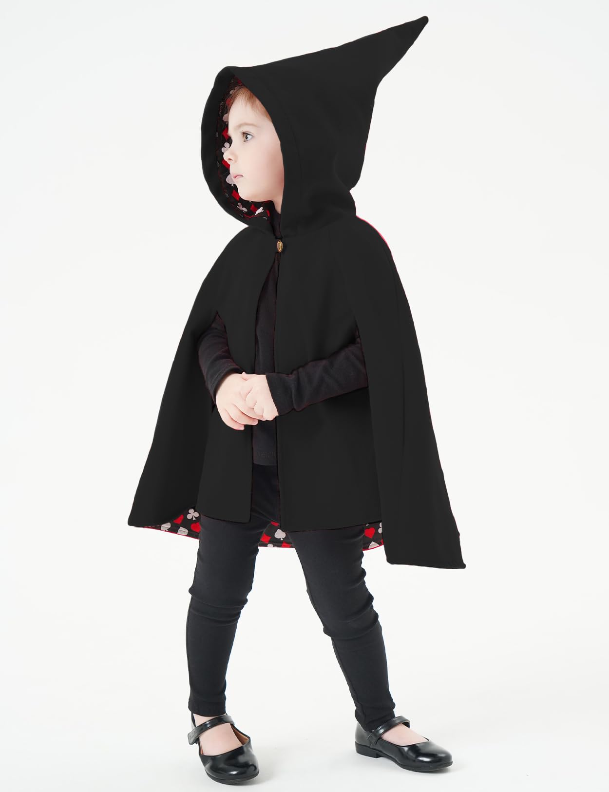 BEAUTELICATE Czerwony Kapturek peleryna z kapturem krótka dziecięca ciepła kurtka płaszcz zimowy ponczo peleryna czerwony kapturek kostium karnawałowy na Halloween, karnawał, Boże Narodzenie, 2-12 lat