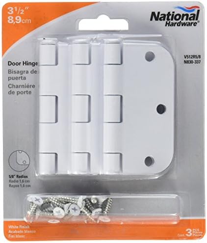 NATIONAL MFG/SPECTRUM BRANDS HHI N830-337 Door Hinge, 3.5-Inch, White, 3-Pack