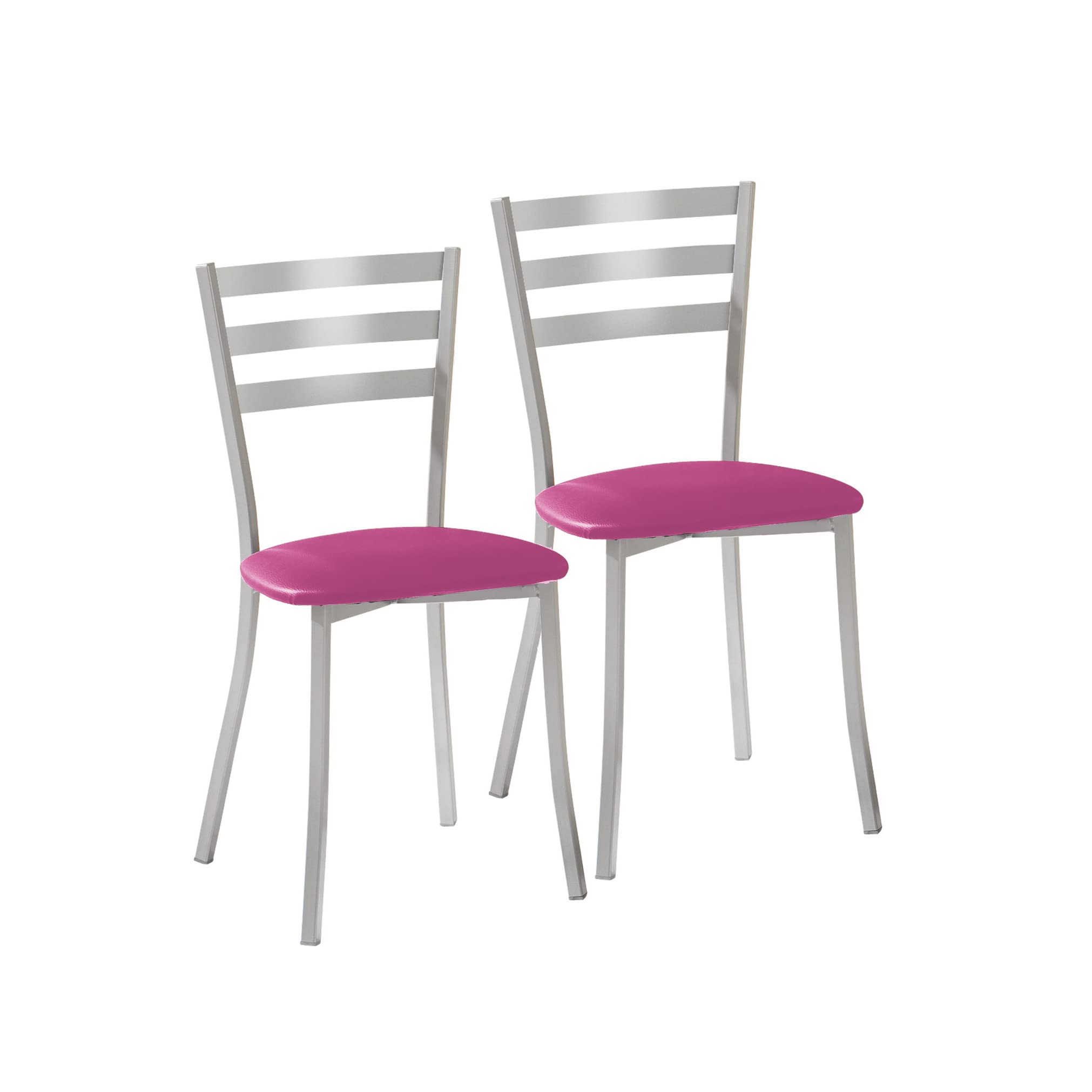 ASTIMESA SCRRRS Due sedie da cucina, metallo, rosa, altezza della seduta 45 cm