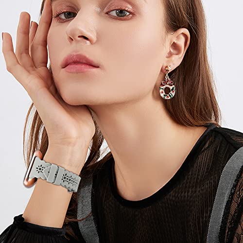 Yaxin 3 Pack Slim Sport Bands Compatible With Fitbit Versa/Fitbit Versa 2/Fitbit Versa Lite Band For Women,Silicone Lace Replacement Straps For Fitbit Versa Smart Watch,Alaskan Blue/Gray/Lavender Gray #TOP5