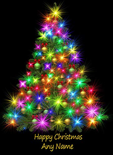 Personalised Christmas Greeting Card (Happy Christmas Any Name) - Custom Xmas Card for Him or Her Male Female Kids Boys Girls