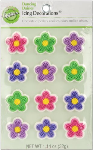 Wilton Icing Decorations, Dancing Daisies, 12-Pack