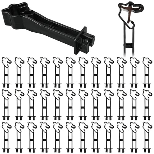 Image of Outus 25 Pcs Reversed Extender Insulator Snap Fit T Post Insulators for Electric Fence Wire for Yard Agricultural Ranchers Farm Fence (Black)