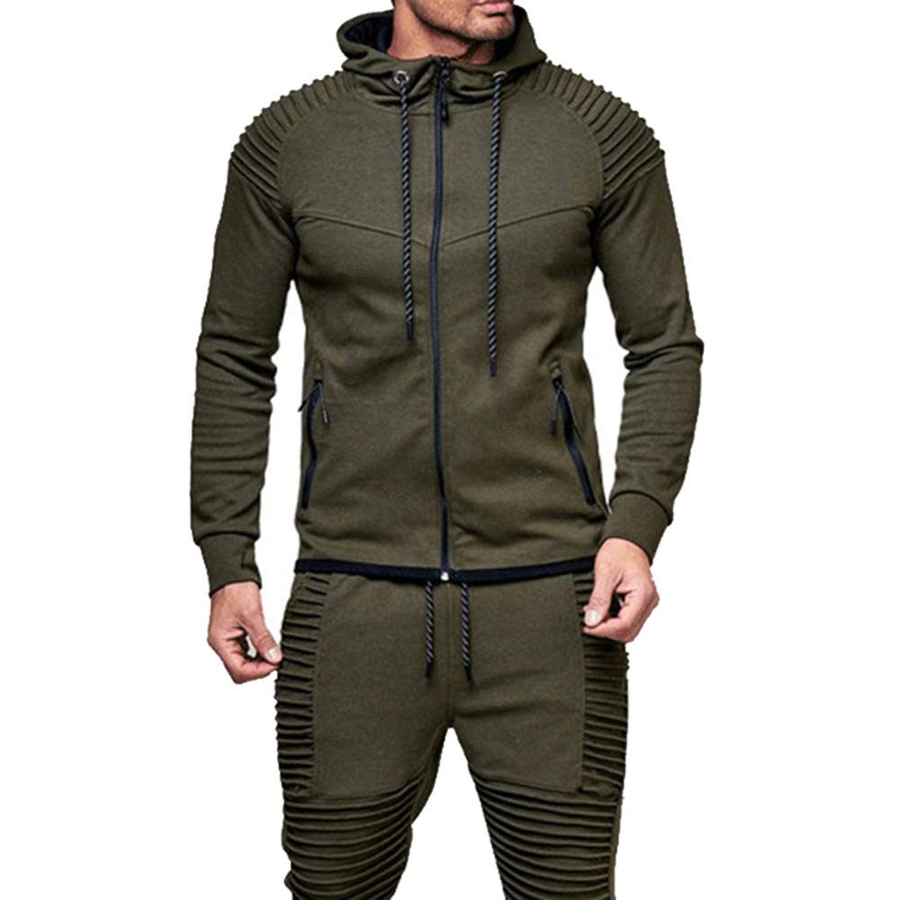 amropi Conjunto de Chándal para Hombre Chandal de Jogging Sudadera con Capucha y Pantalones