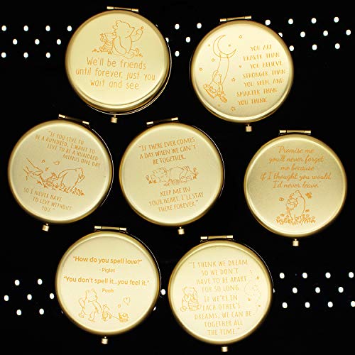 Muminglong Inspirational Little Bear Quotes And Saying Frosted Travel Beauty Makeup Mirror For Sister Friends Girls Daughter，Birthday, Christmas Ideas For Her-You Are Braver (Gold) #TOP7