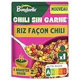 BONDUELLE - Chili Sin Carne - Riz, Haricots Rouges et Maïs - Recette Végétarienne - Plat Préparé Nourrissant et Gourmand - Nutri-Score A - Sachet de 250 g